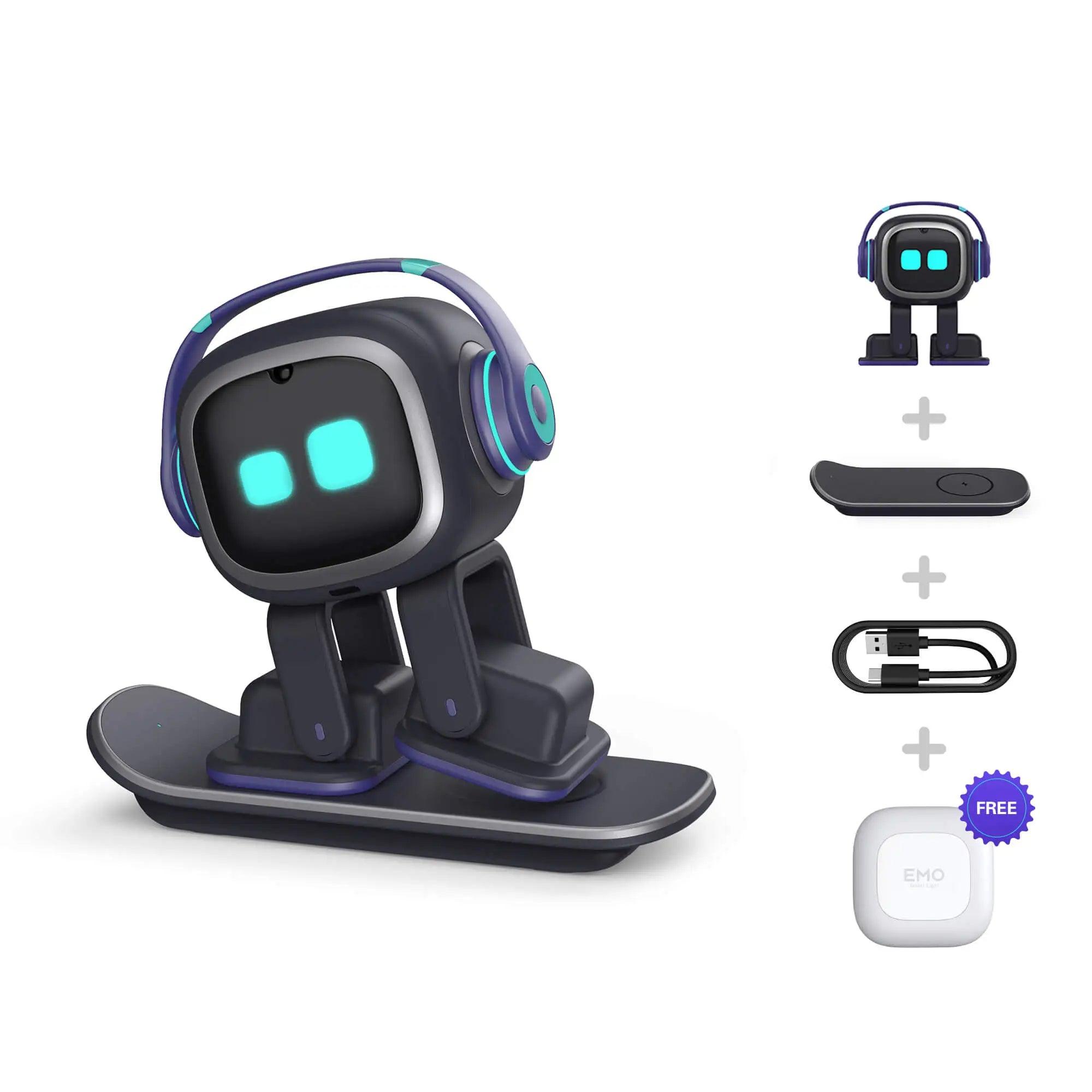 EMO Robô Pet de mesa com IA Visioon + Luz de Brinde
