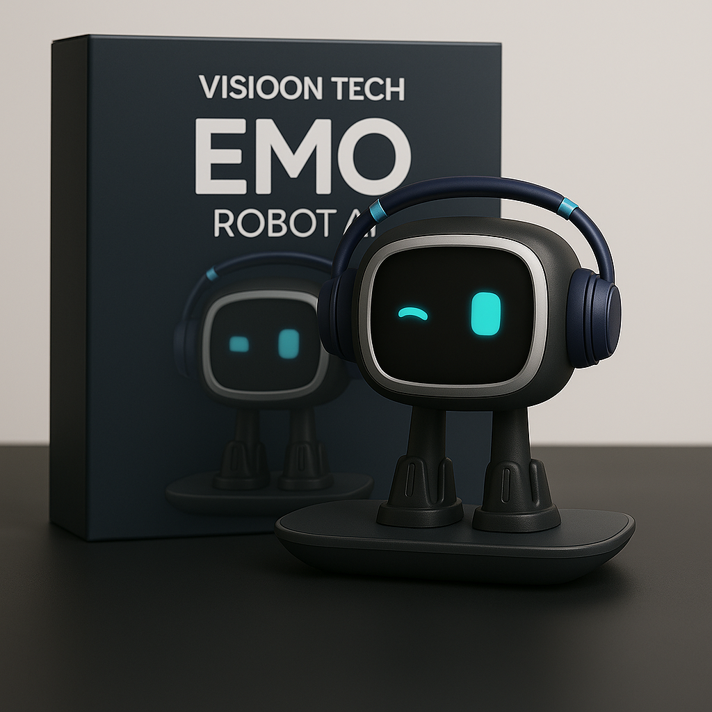 EMO Robô Pet de mesa com IA Visioon + Luz de Brinde