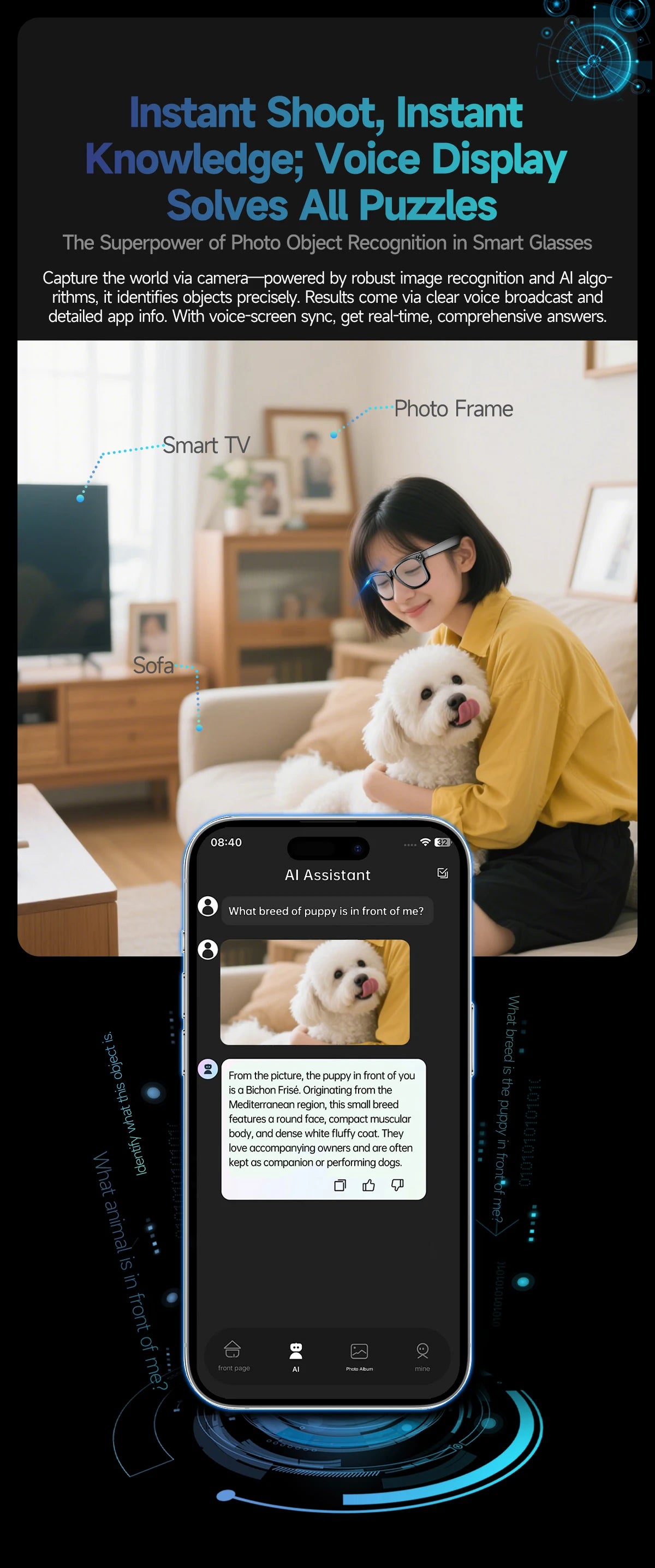 Frame - Óculos inteligentes com câmera e AI