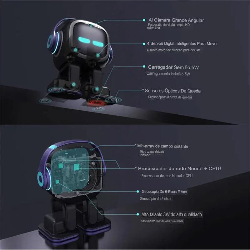 EMO Robô Pet de mesa com IA Visioon + Luz de Brinde