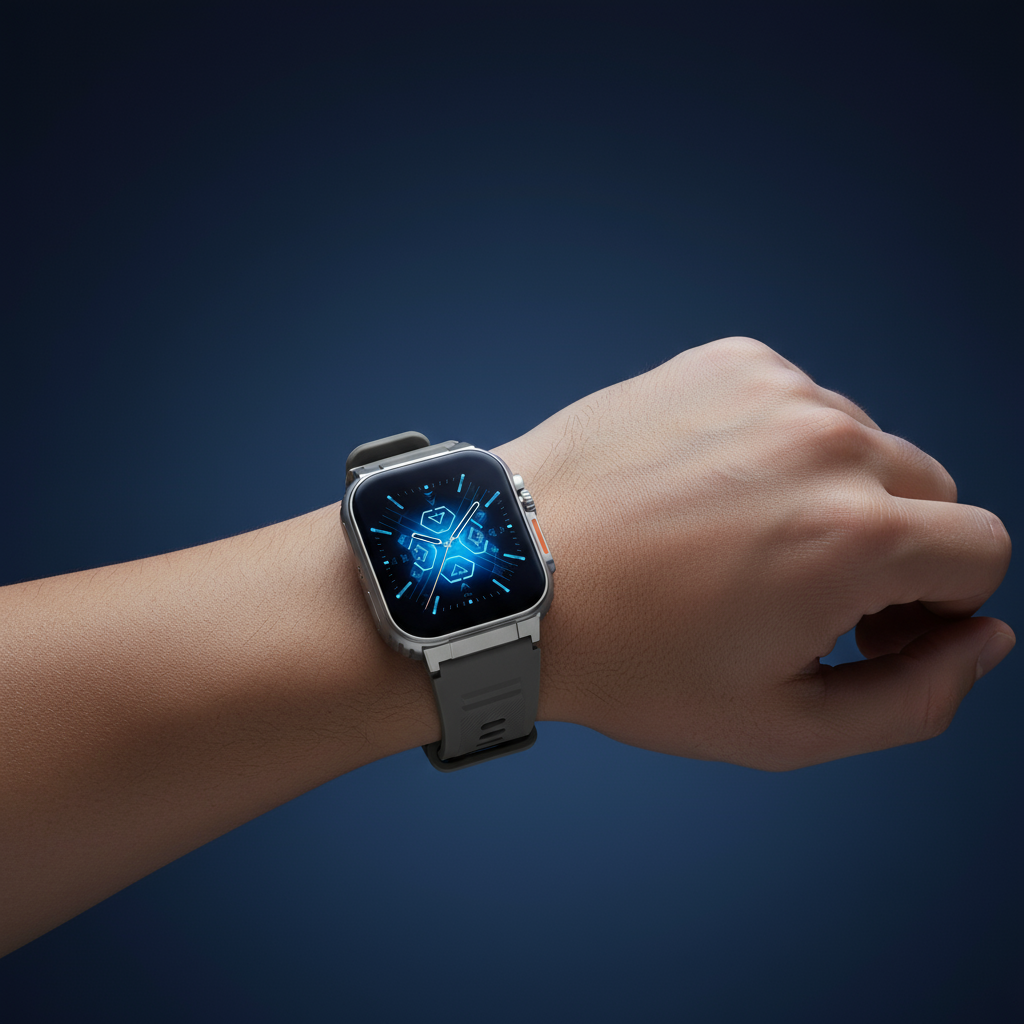 Visioon Ultra Ai3 Grey Band on Wrist