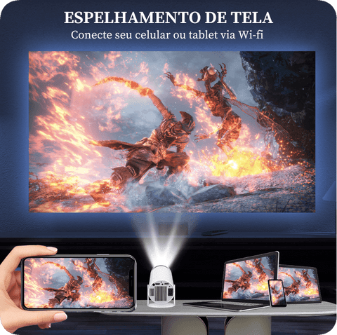 Projetor Portátil VisionMax 4k - Prático