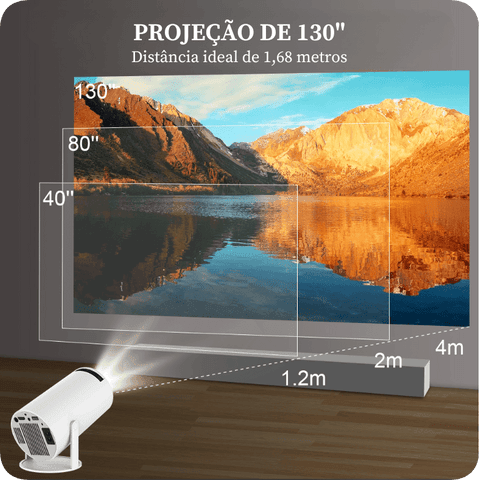 Projetor Portátil VisionMax 4k - Prático