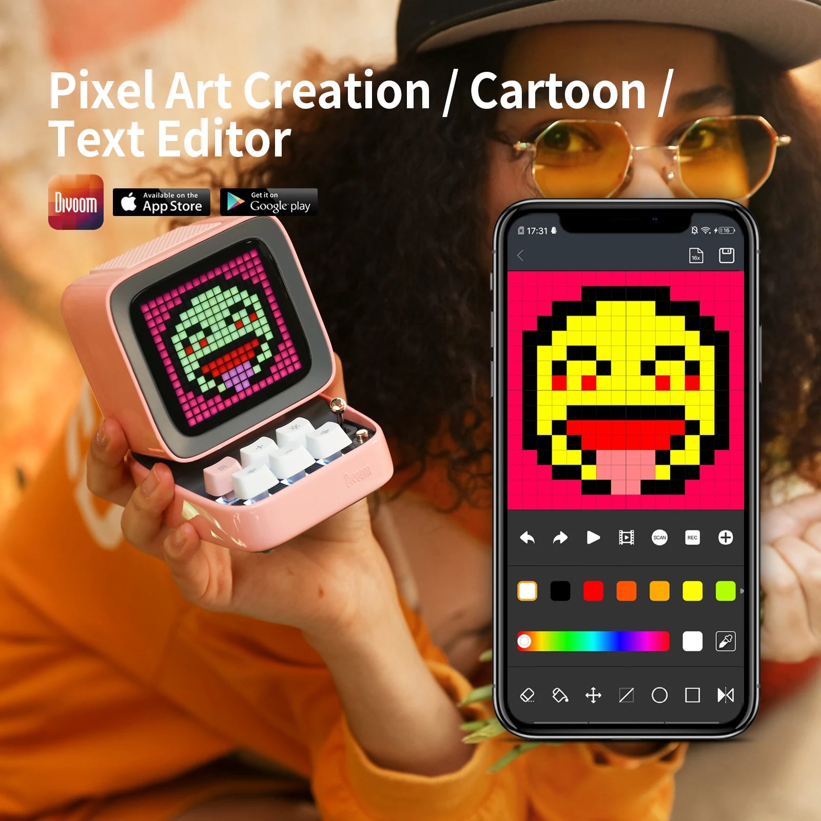 Divoom Ditoo-Pro: Bluetooth Speaker with Pixel Art LED Display