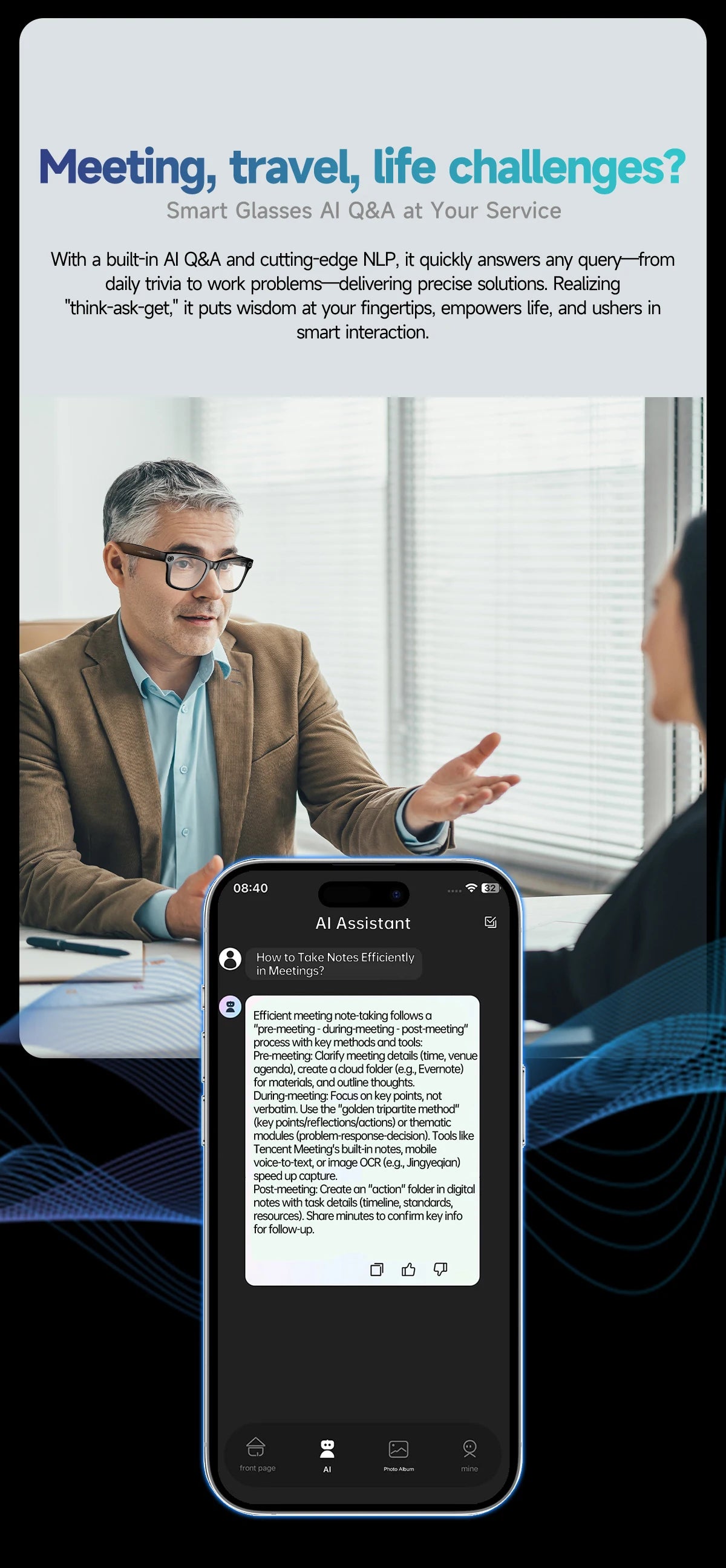 Frame - Óculos inteligentes com câmera e AI