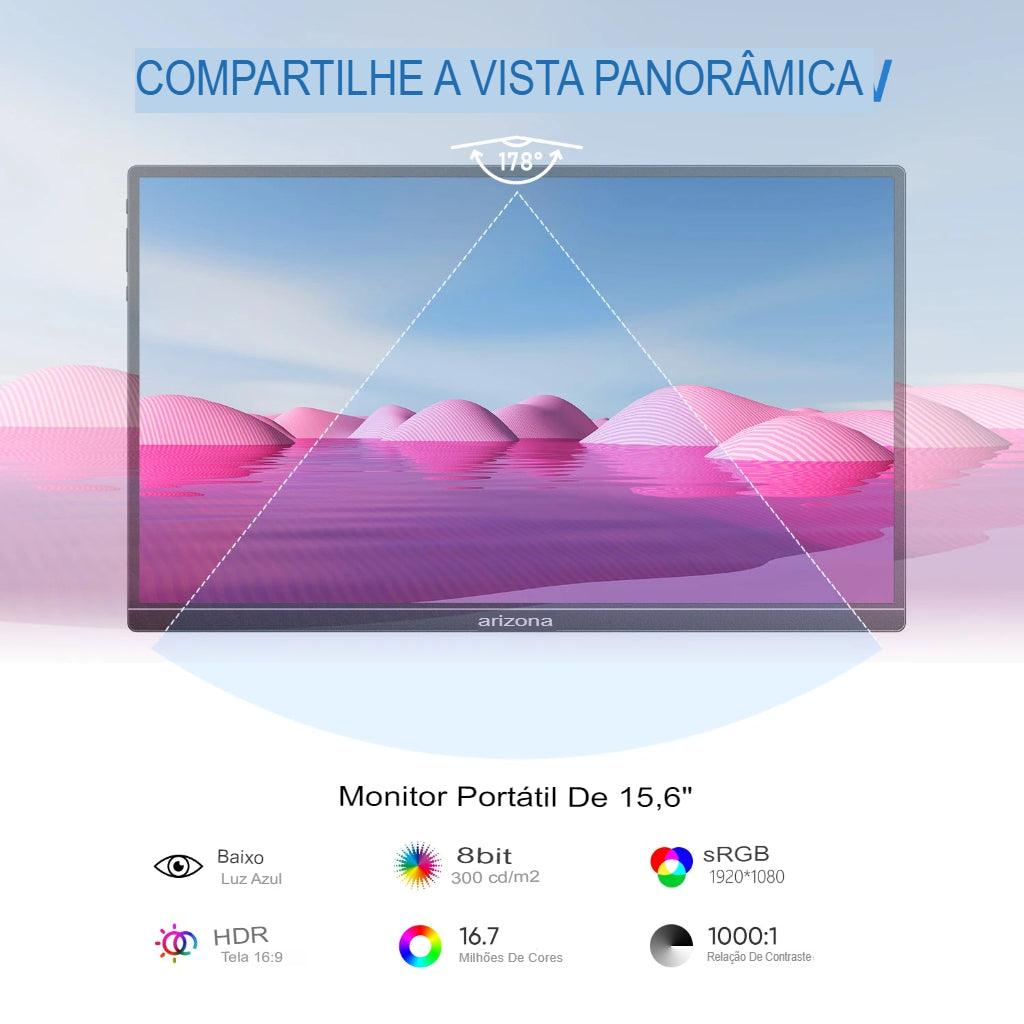 Monitor Portátil 15'6 FHD 1080P Prático®