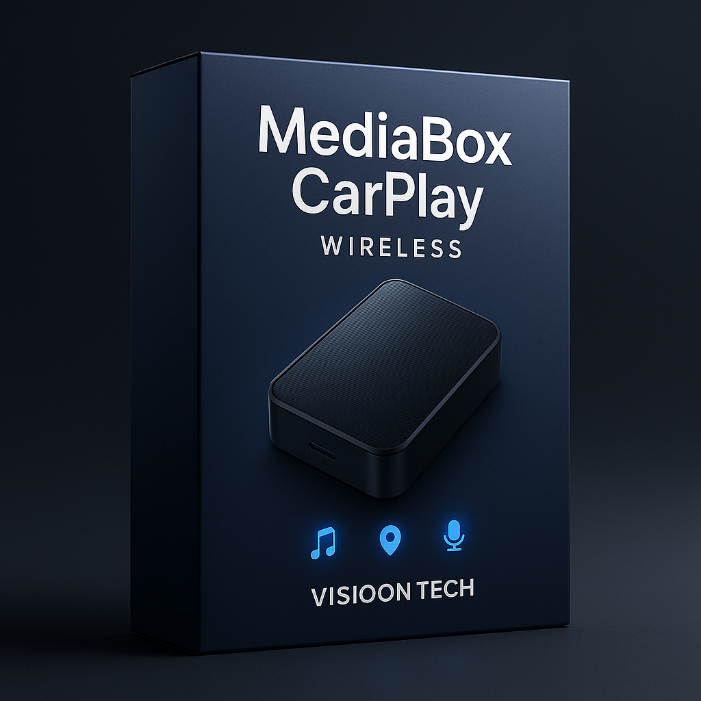 MídiaBox Prático® sem fio - Carplay/Android Auto [Youtube, Netflix, Playstore+]