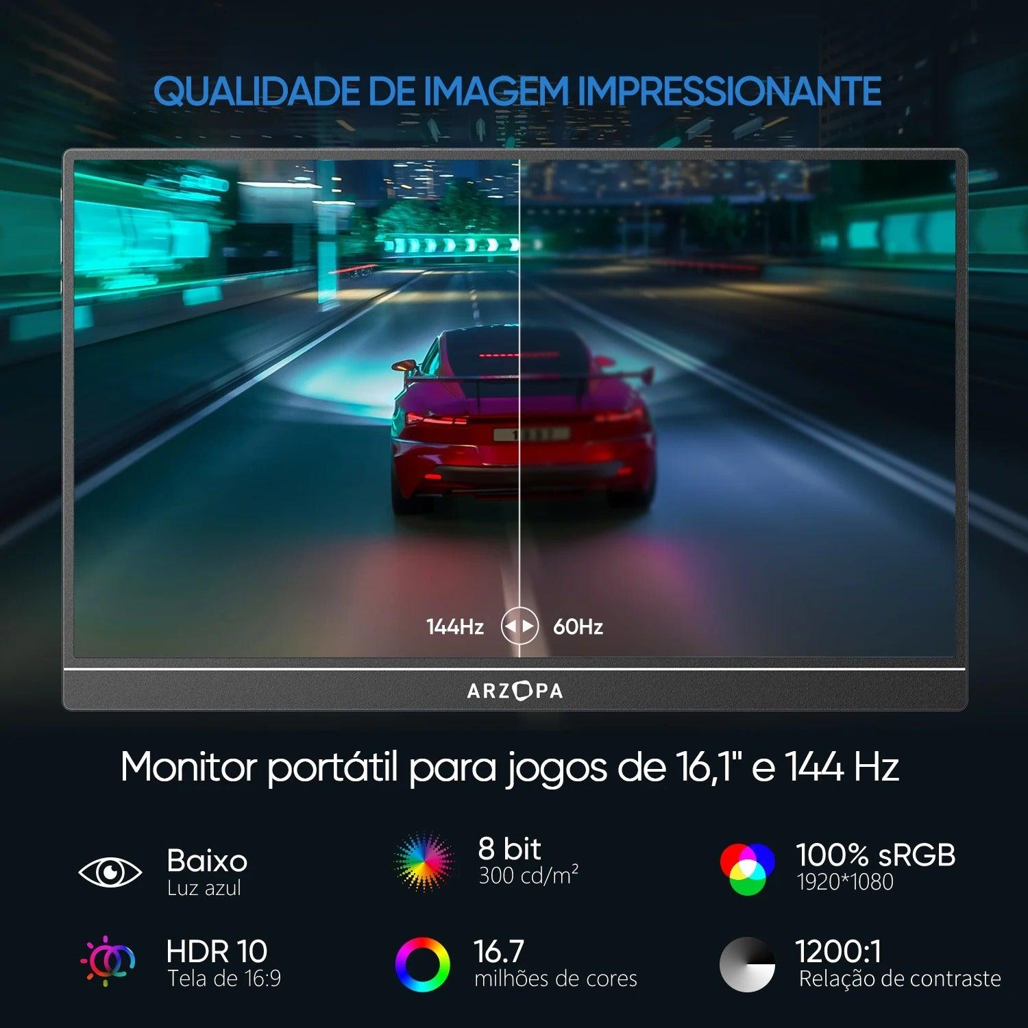 16.1" 144hz Portable Gaming Monitor - Practical 