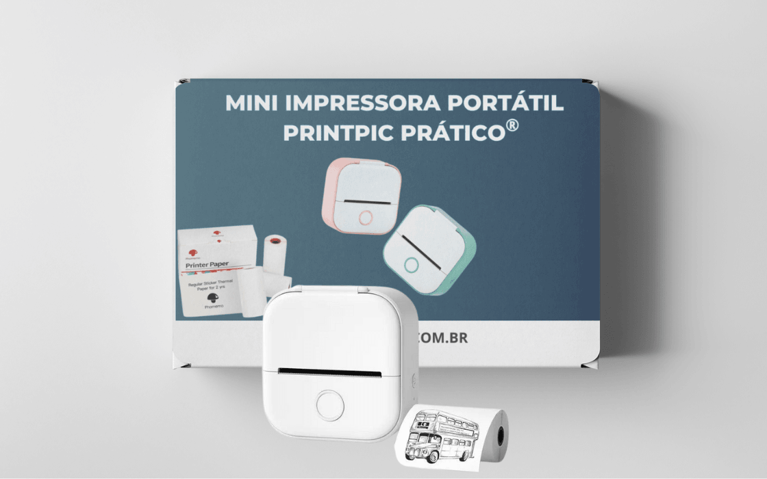 Mini Bluetooth Printer - PrintPic Prático® + 1 Free Roll 🎀 